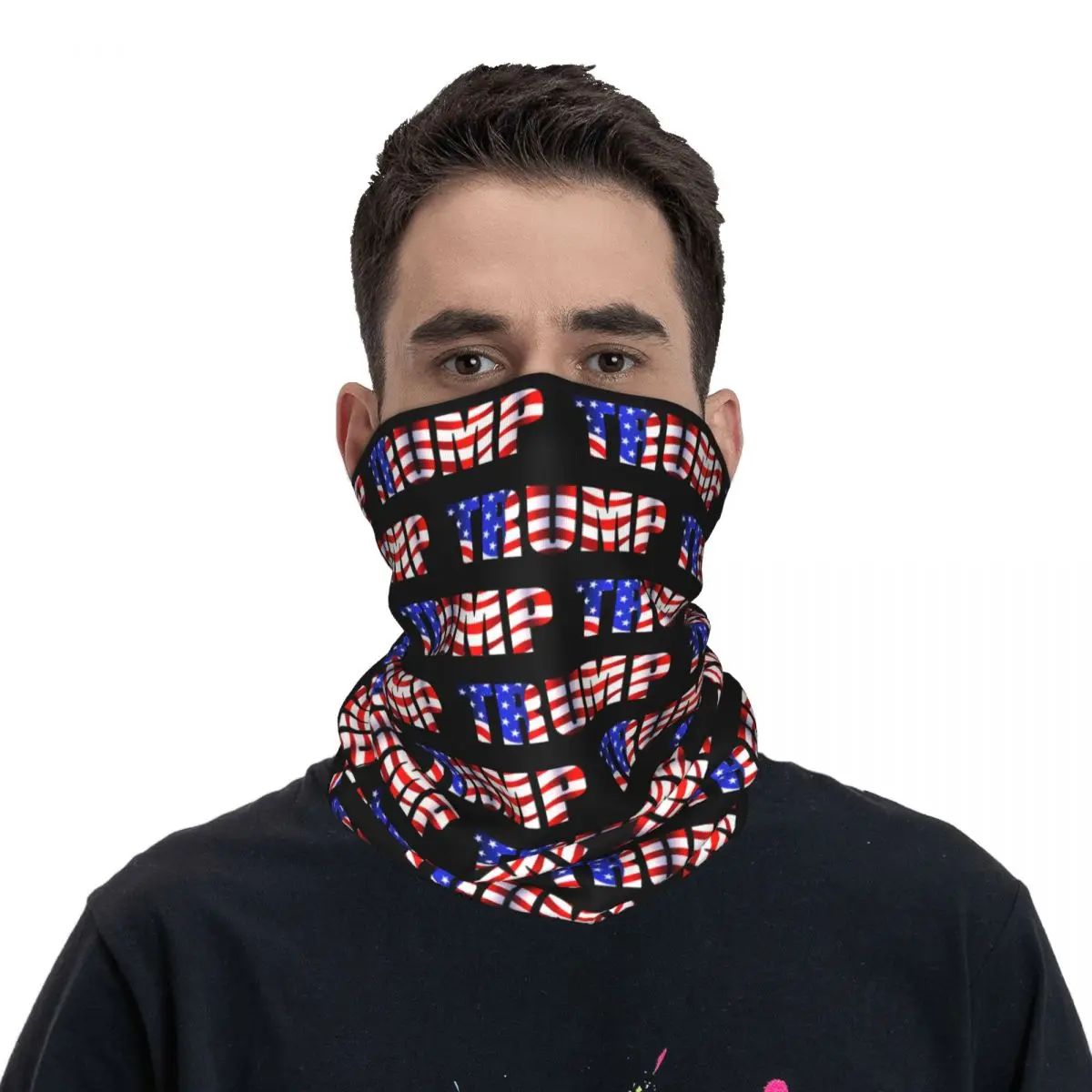 Donald TRUMP Maga Bandana Neck Gaiter United States Flag Balaclavas Mask Scarf Multi-use Headwear Fishing for Men Adult Winter