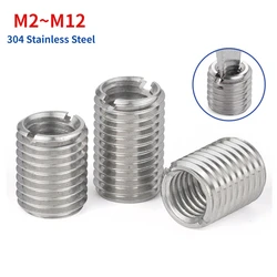 M2-M10 Stainless Steel Sotted Inside Outside Self Tapping Thread Insert Adapter Screw Nuts Sleeve Converter Nut