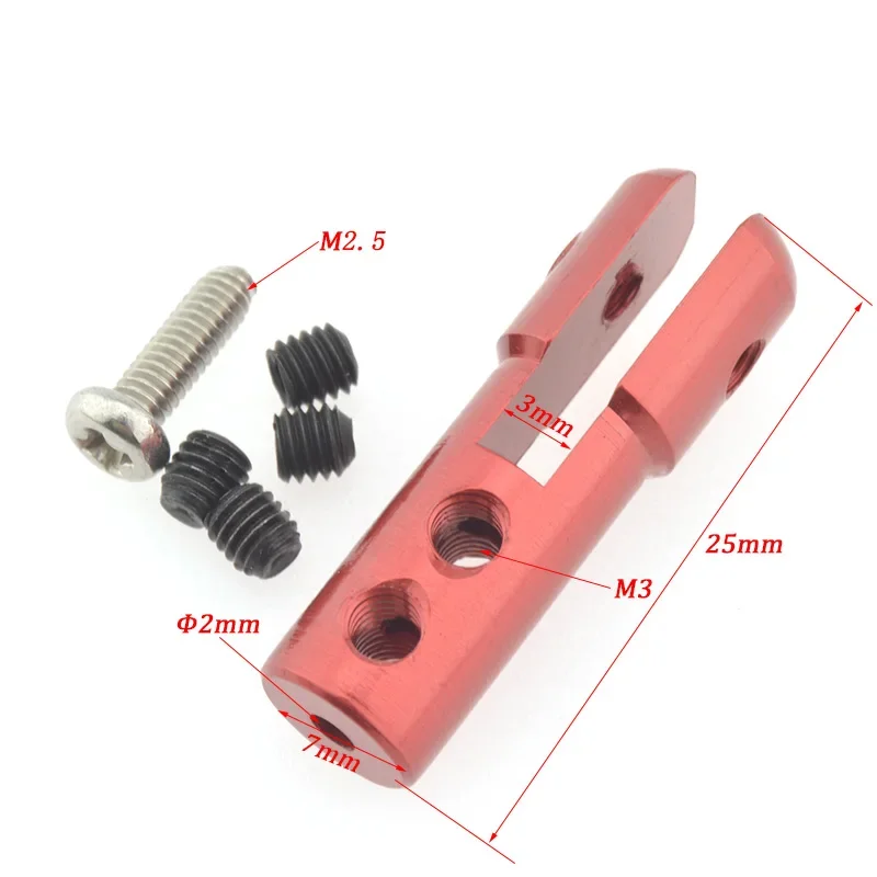 1PC 2mm Aluminum Alloy Clevis（M2 Servo Horn Steering Rod Chuck Connector Spare Parts）For RC Boat Model Airplane