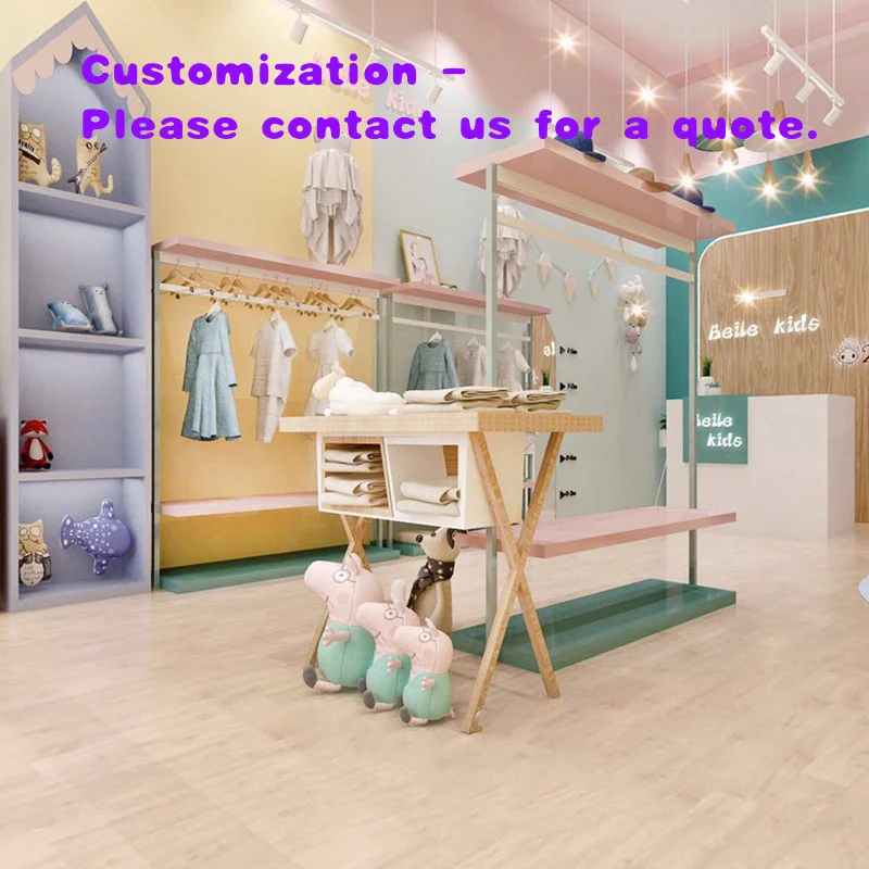 

custom.Factory Custom Maternal Display Cabinet Clothing Rack Children's Clothing Stores Exhibition Hall Display