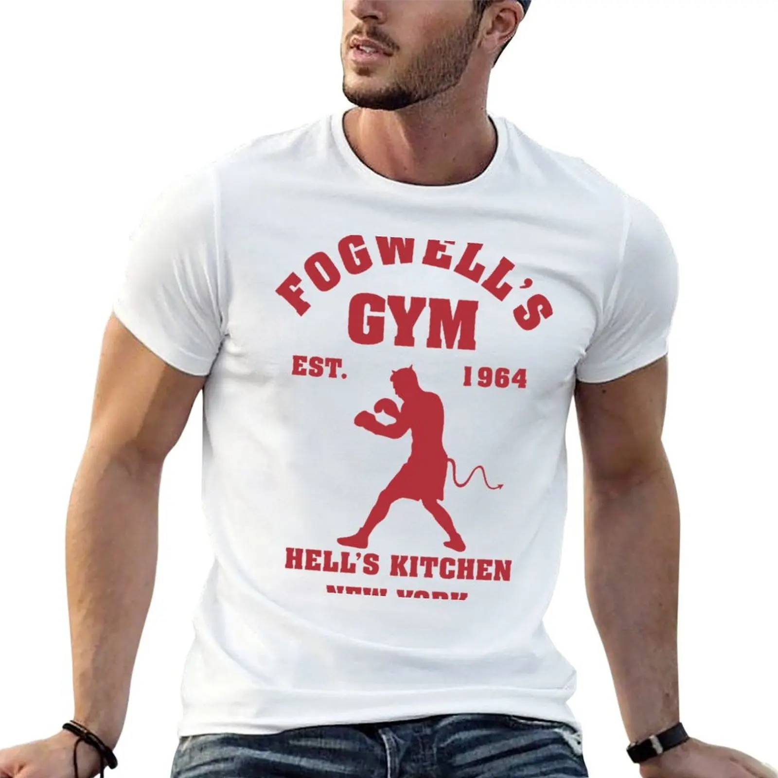 Fogwell&x27;s Gym Box the Devil T-Shirt Casual Pattern Print Tee Shirt
