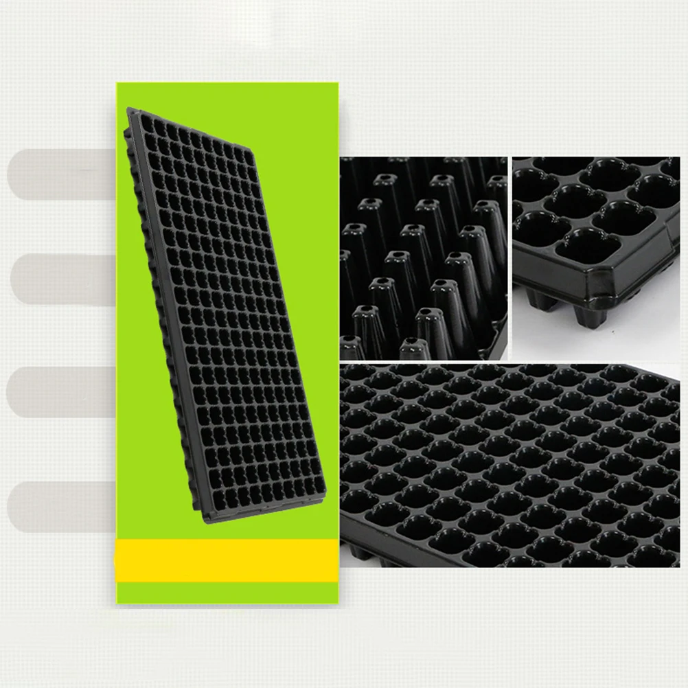 

5 Pcs Seedling Tray 200 Cells Black Plastic Planter Trays for Garden Sprouting Lightweight Promotes Growth Home Planting