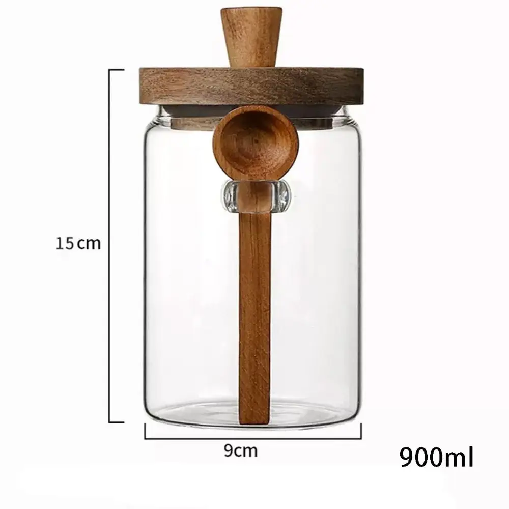 Kitchen Glass Sealed Jar Portable Household Five Grains Storage Can Seasoning Bottle Multifunctional Coffee Tea Storage Bottle