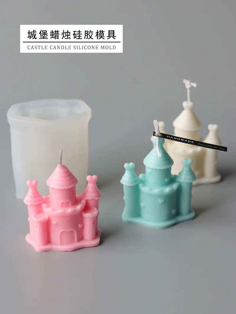 Castle Candle Silicone Mold Korean New Architecture Simulation Mold DIY Aromatherapy Gypsum Candle Home Decor