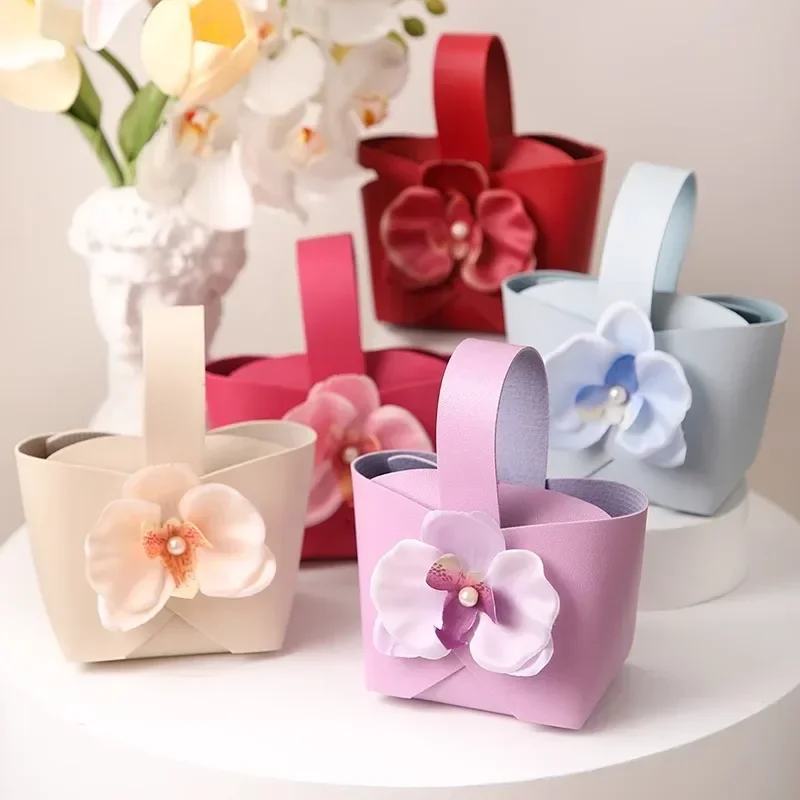 20/30Pcs Leather Wedding Gift Bags with Handles Handbag Packaging Candy Box Baby Shower Party Favor Supplies