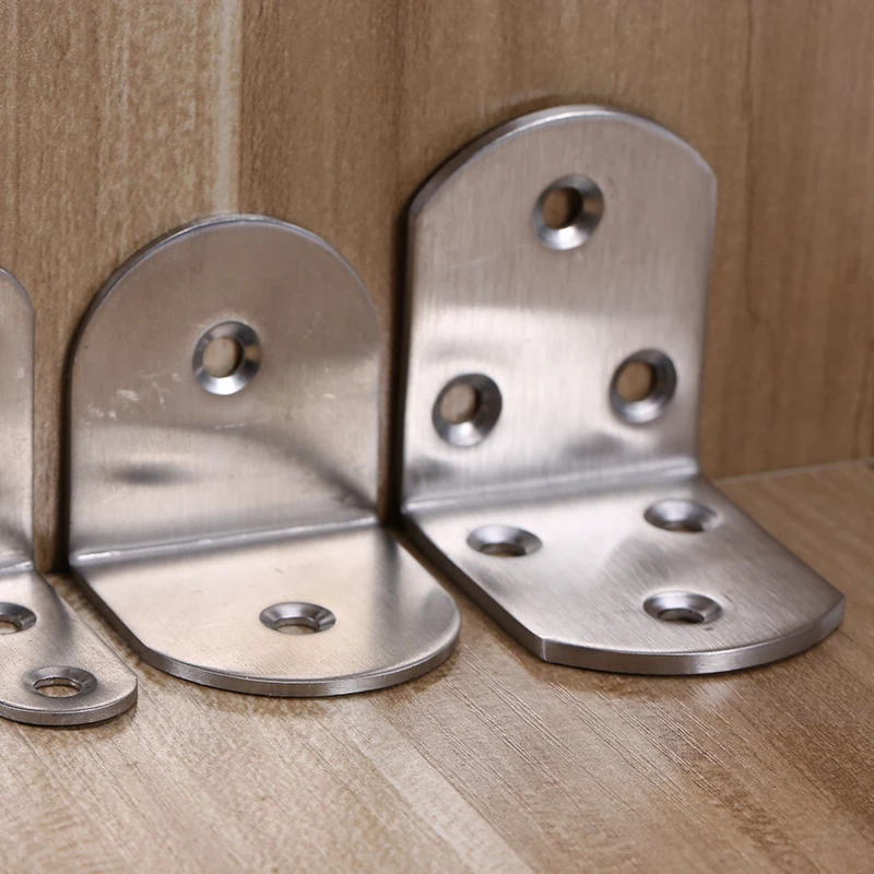 Rustproof 90 Degree Metal Angle - Stainless Steel L Brackets for Kitchen Cabinet Bathroom Furniture 2PCS