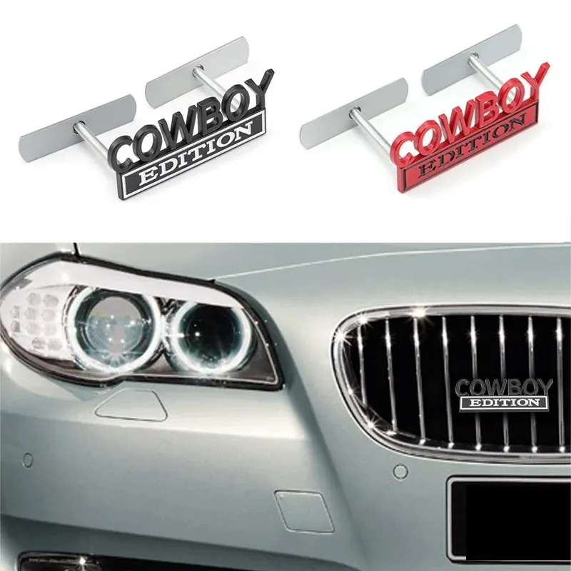 COWBOY EDITION COOL Car 3D Metal Front Hood Grille Emblem Badge Decal Sticker Auto Pickup Tail Trunk Body Styling Accessories