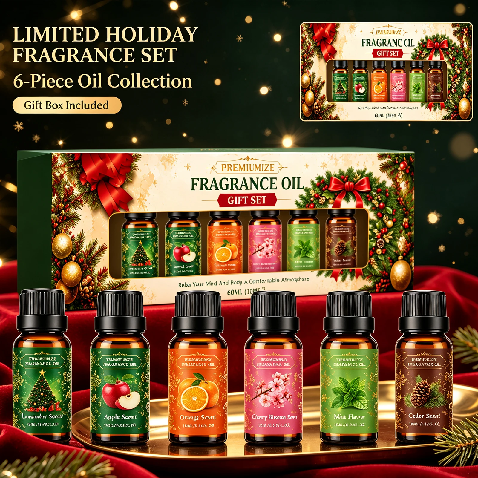 60ml Sandalwood Essential Oil for Candle Making Soap Making Diffusers Aromatherapy Long-Lasting Fragrance Oil Christmas Gift Set