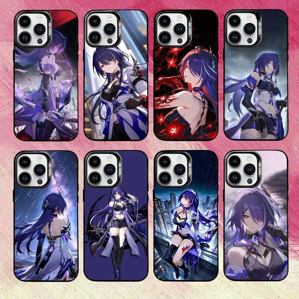 

Girl A-Acheron H-Honkai S-Star R-Rail Phone Case For iPhone 17,16,15,14,13,12,11 Plus,Pro Max,XS,Colorful Silver Black Cover