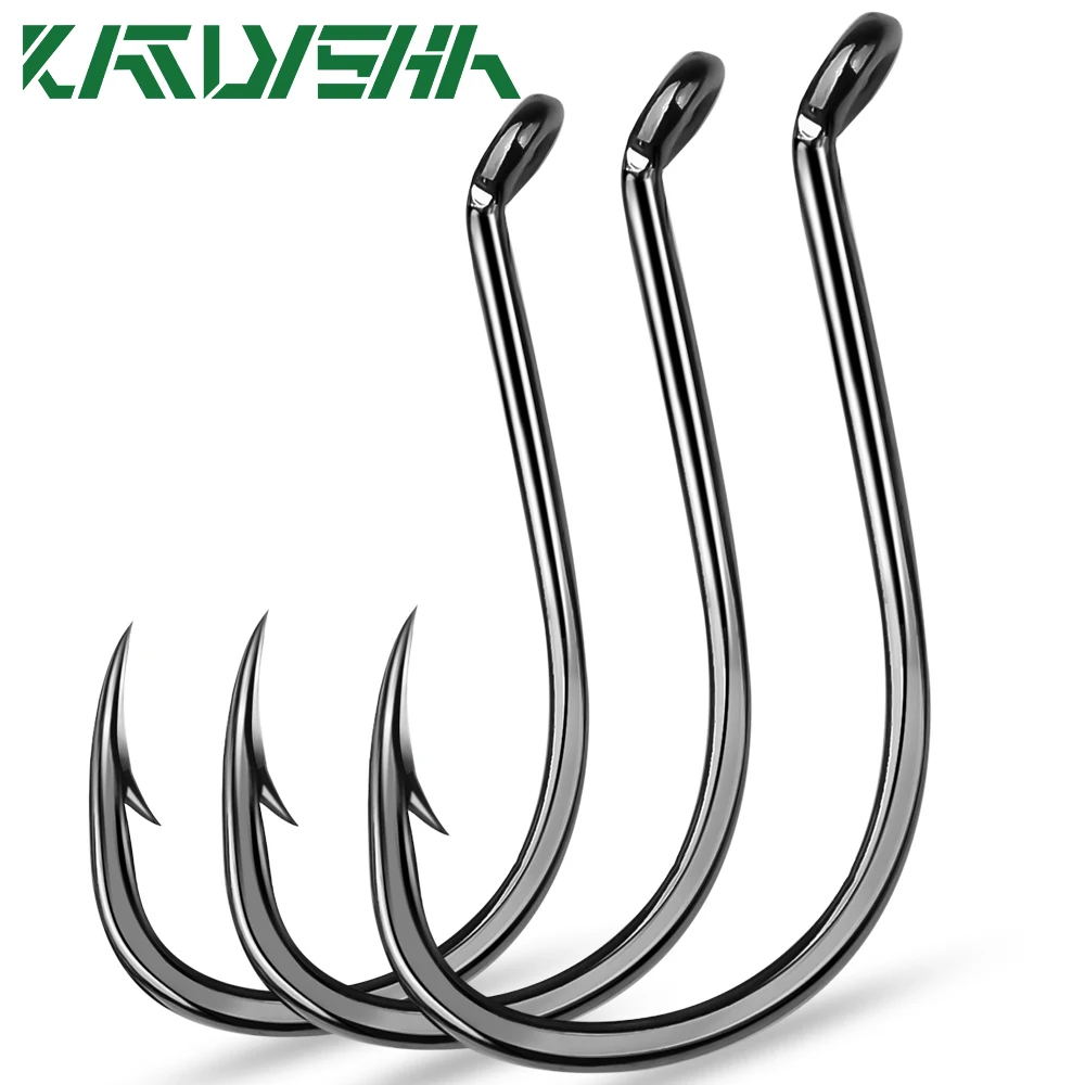 

KATYUSHA 100PCS Octopus Sport Circle Hooks 1/0-2/0-3/0-4/0-5/0# Single Fishing Hooks Offset Barbed Fishhook Fishing Accessories