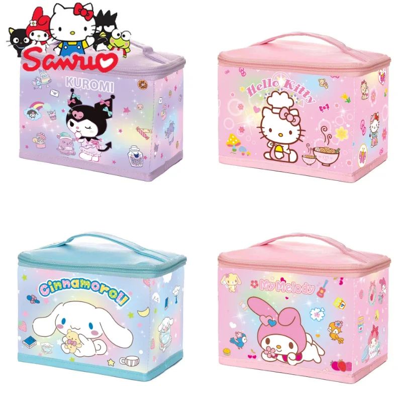 

Sanrio Melody Kuromi Hello Kitty Cinnamoroll Pochacco with Lid Table Storage Box Cosmetics Miscellaneous Handheld Makeup Case