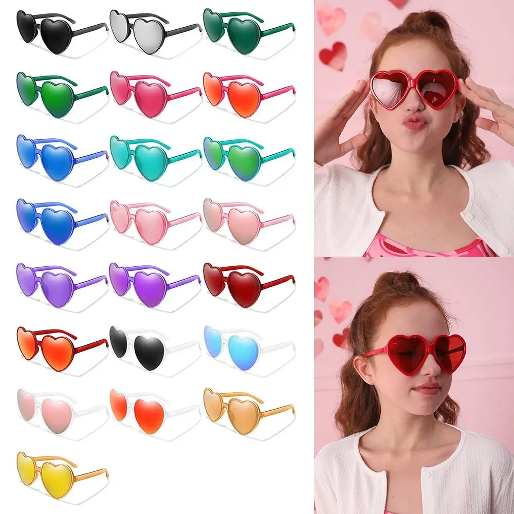 Eyewear Halloween Party Glasses Clout Goggle Heart-Shaped Sunglasses Heart Sunglasses for Women UV400 Protection