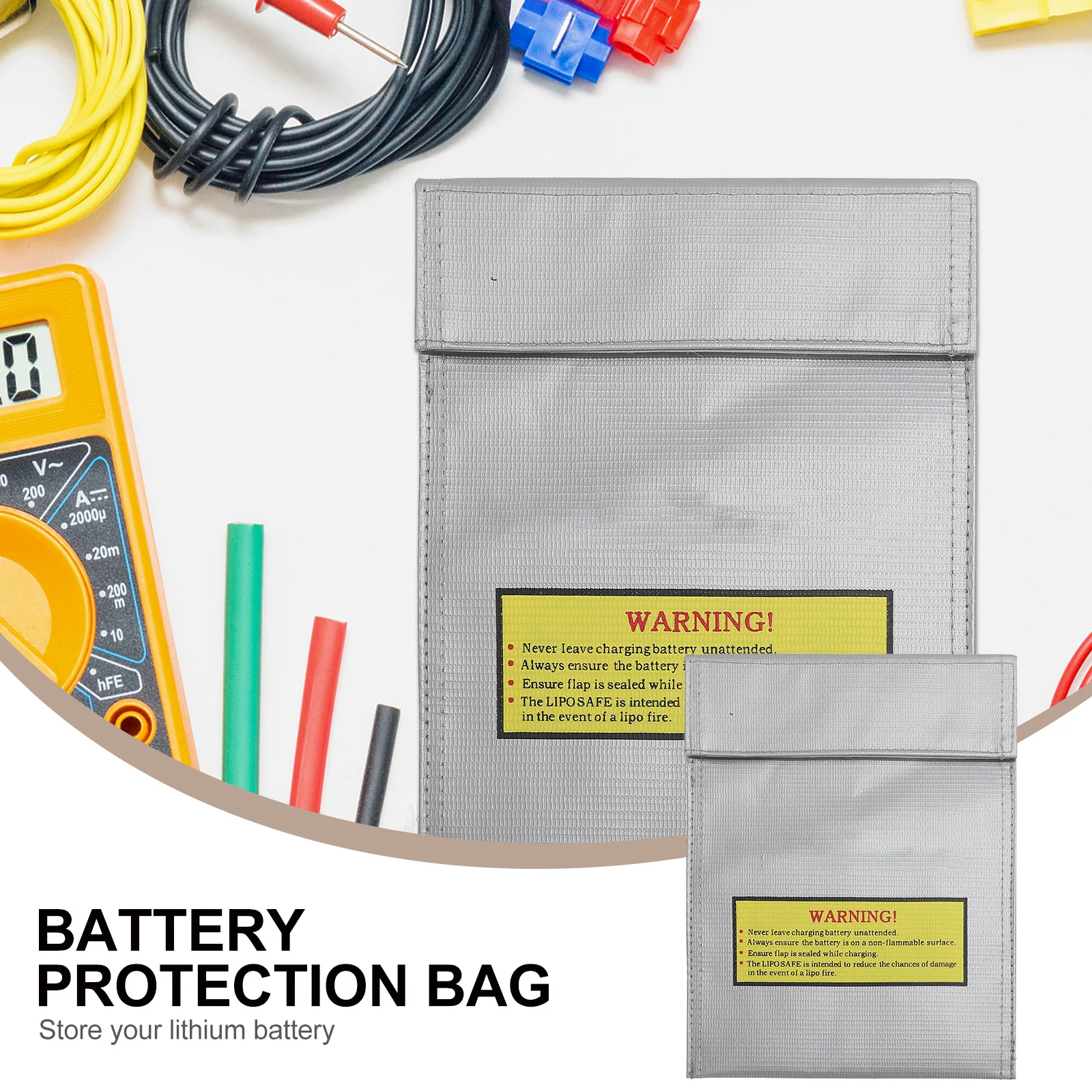 

Batteries Protector Bag Cover Waterproof Explosionproof Fireproof Pouch Safe Storage