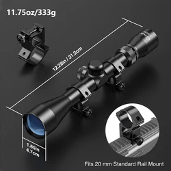 Mira telescópica 3-9X40 con retícula Mil Dot y telémetro para ballesta