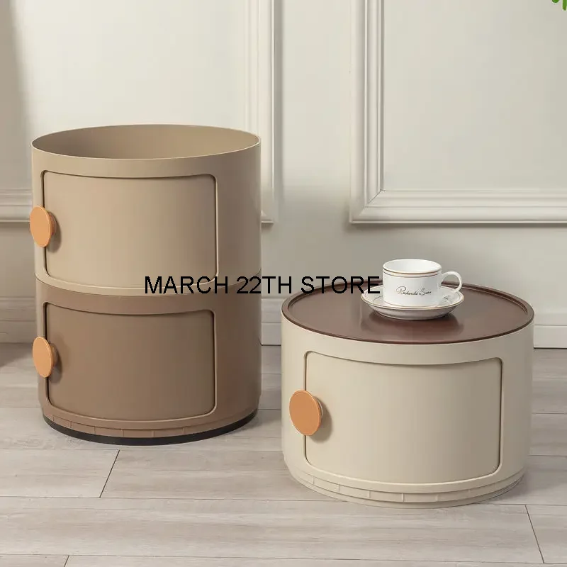 Nordic Circle Bedside Tables Modern Mini Gradient Color Night Table Plastic Creative Coffee Tables Nightstands Bedroom Furniture