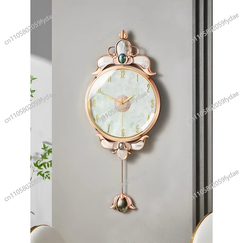 Clock European Shell Wall Hanging Clock Silent Quartz Clock Living Room Decoration