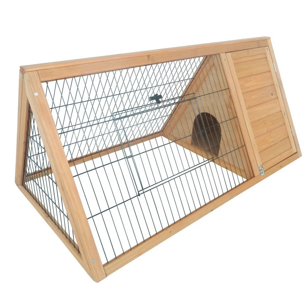 Large outdoor Wooden Bunny House Rabbits Hutches Cage Rabbit Hutch With Barbed Wire