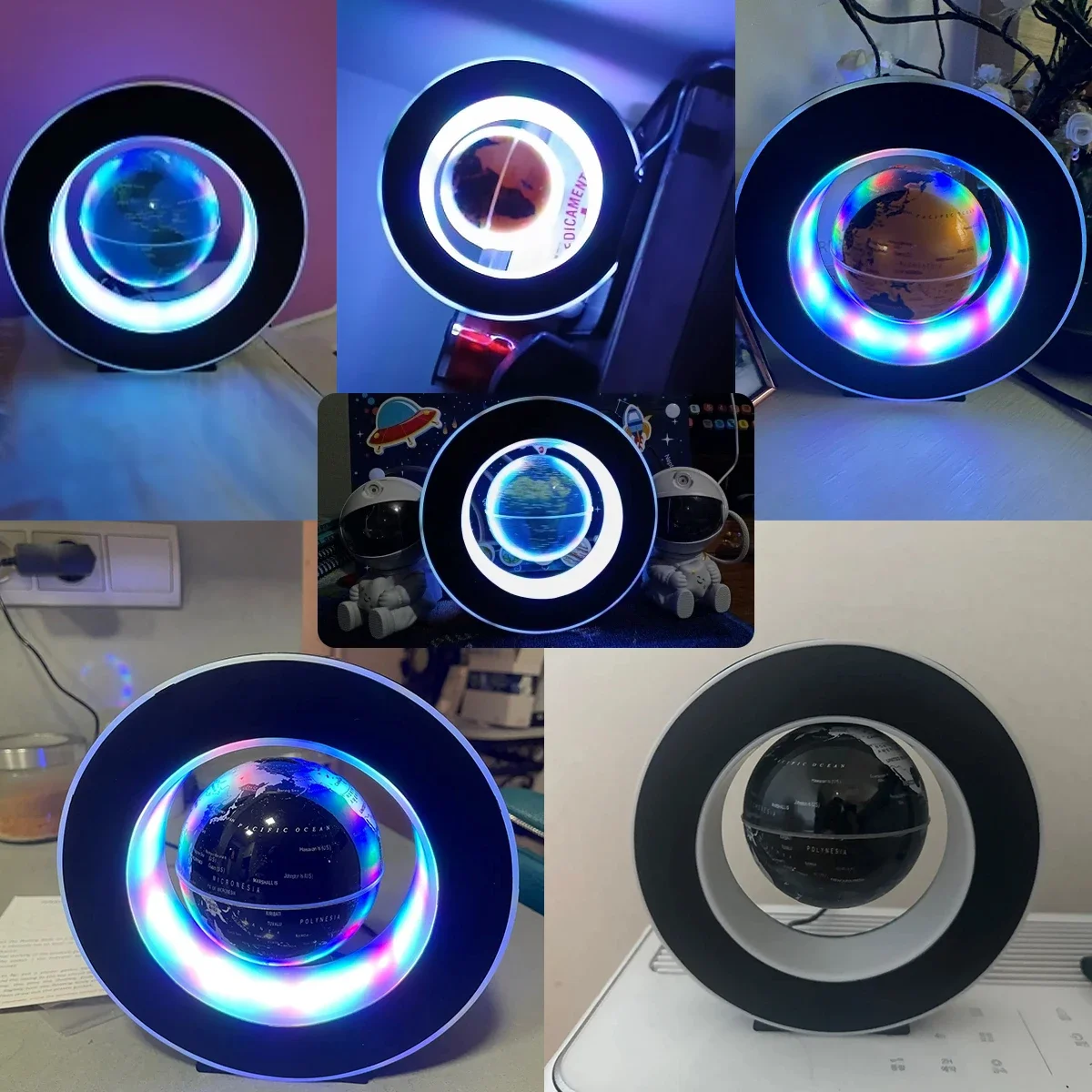 แผนที่โลก Magnetic Levitation Globe LED หมุน Earth ลอย Levitating โคมไฟ O/C รูปร่างไฟข้างเตียงของขวัญวันเกิดแปลกใหม่