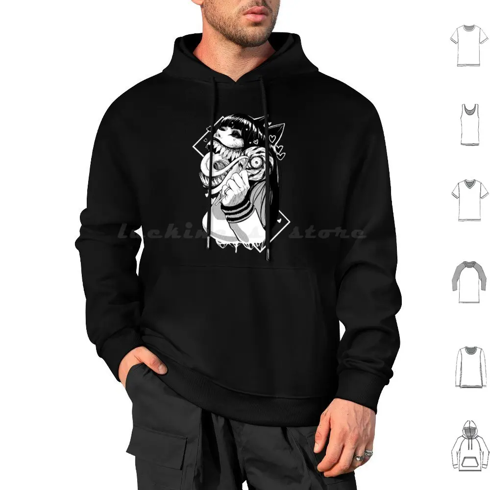 Tasty Lollipop Hoodie cotton Long Sleeve Anime Anime Fan Anime Girl Creepy Scary Halloween Horror Candy Pop Genre Hand