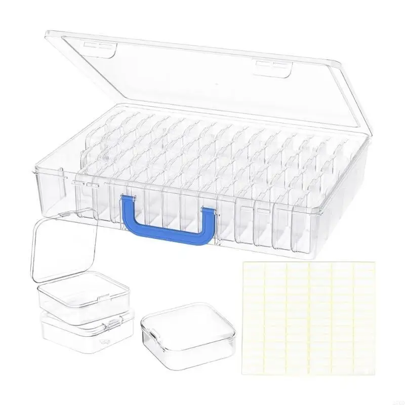 Stackable Organizers 60 Transparent Compartments 84 Stickers Storage Boxes For Craft Supplies And Small Parts