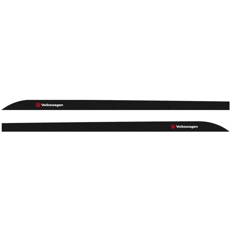 2 pcs Carbon Car Door Side Skirt Sill Stripe Sticker Decals For Volkswagen VW RLine R Golf Amarok T5 ID 3 Tiguan GTI Accessories