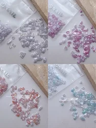 50Pcs New Nail Enhancement Colored Irregular Mixed Summer Ice Flower Bare Pointed Back Mini Zircons Super Sparkling Nail Diamond