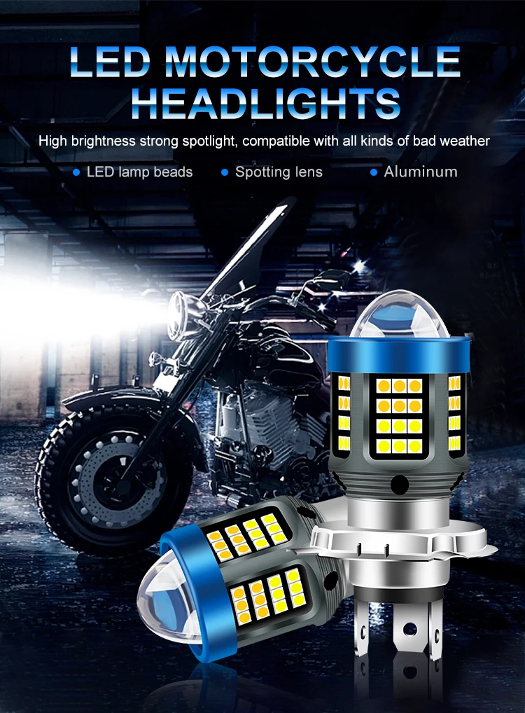 1 Stück H4 BA20D H6 LED Motorrad-Scheinwerfer CSP Zweifarbig Weiß Gelb Fern- und Abblendlicht Nebelscheinwerfer für Motorrad Roller Tagfahrlicht – Detail 1