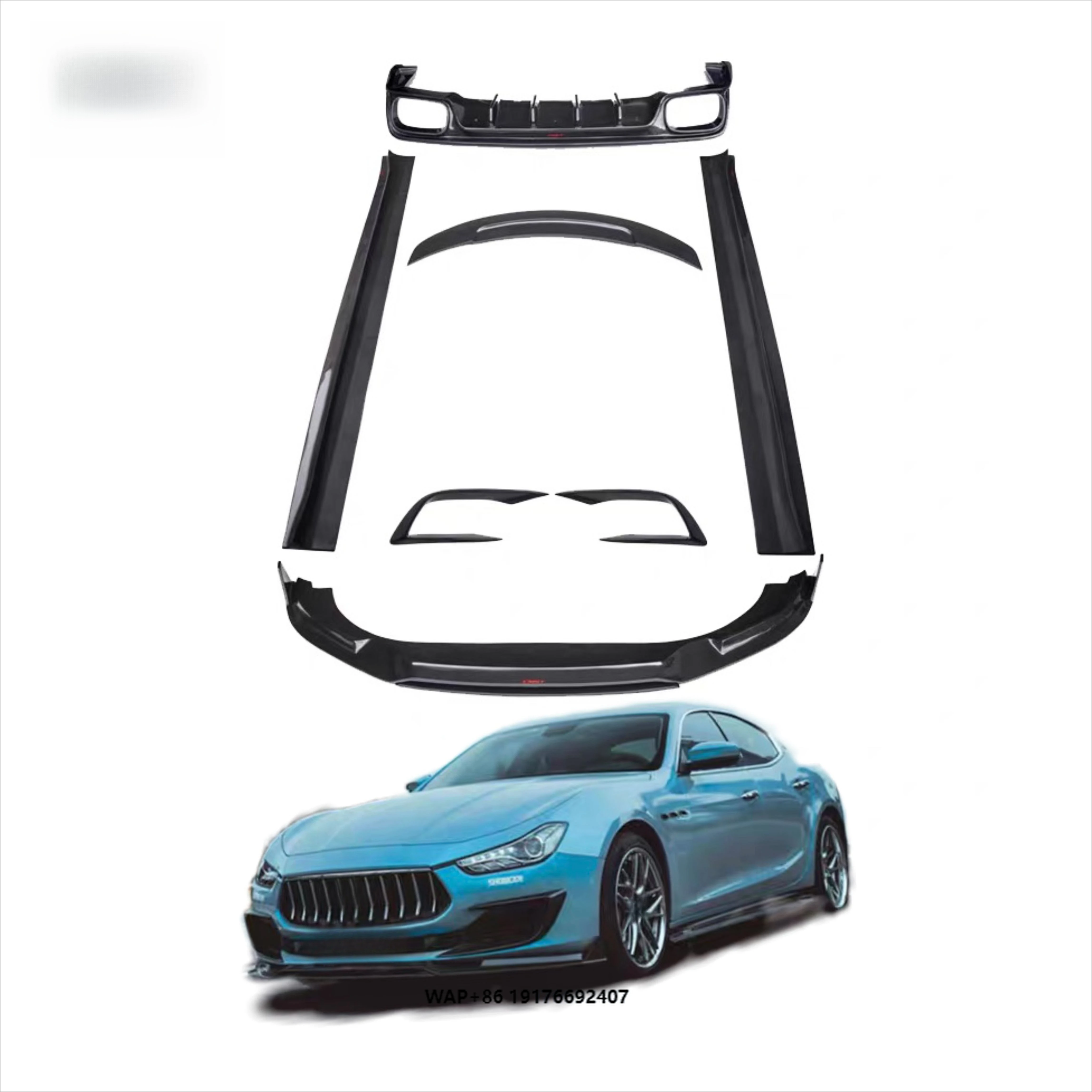 

CMST Carbon Fiber for Ghibli 18-21 Upgrade CMST Style Body Kit Front Lip Rear Diffuser Side Skirts Rear Spoiler Aerokit