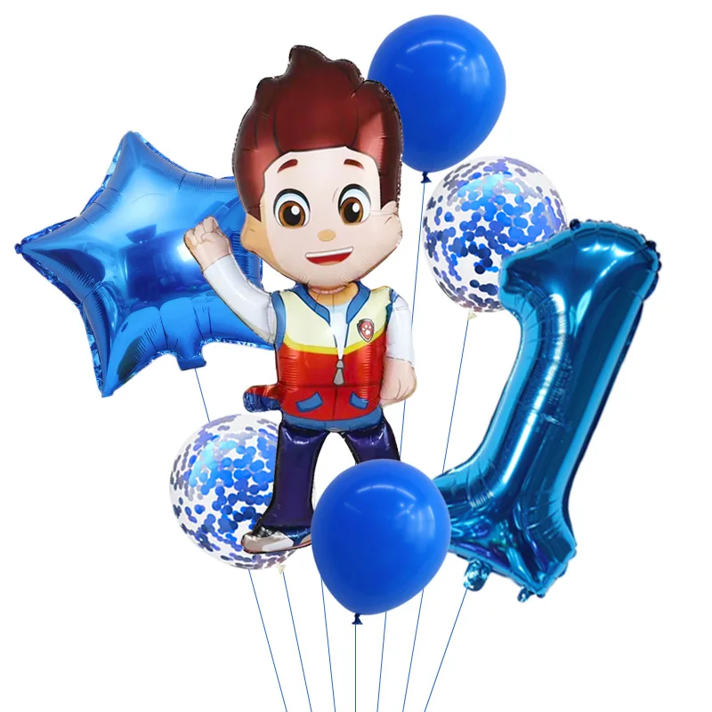 7Pcs Cartoon Paw Patrol Foil Balloon palloncini in lattice Ryder Rocky Zuma Everest Party Decoration Girl Boy Birthday Globos balloon