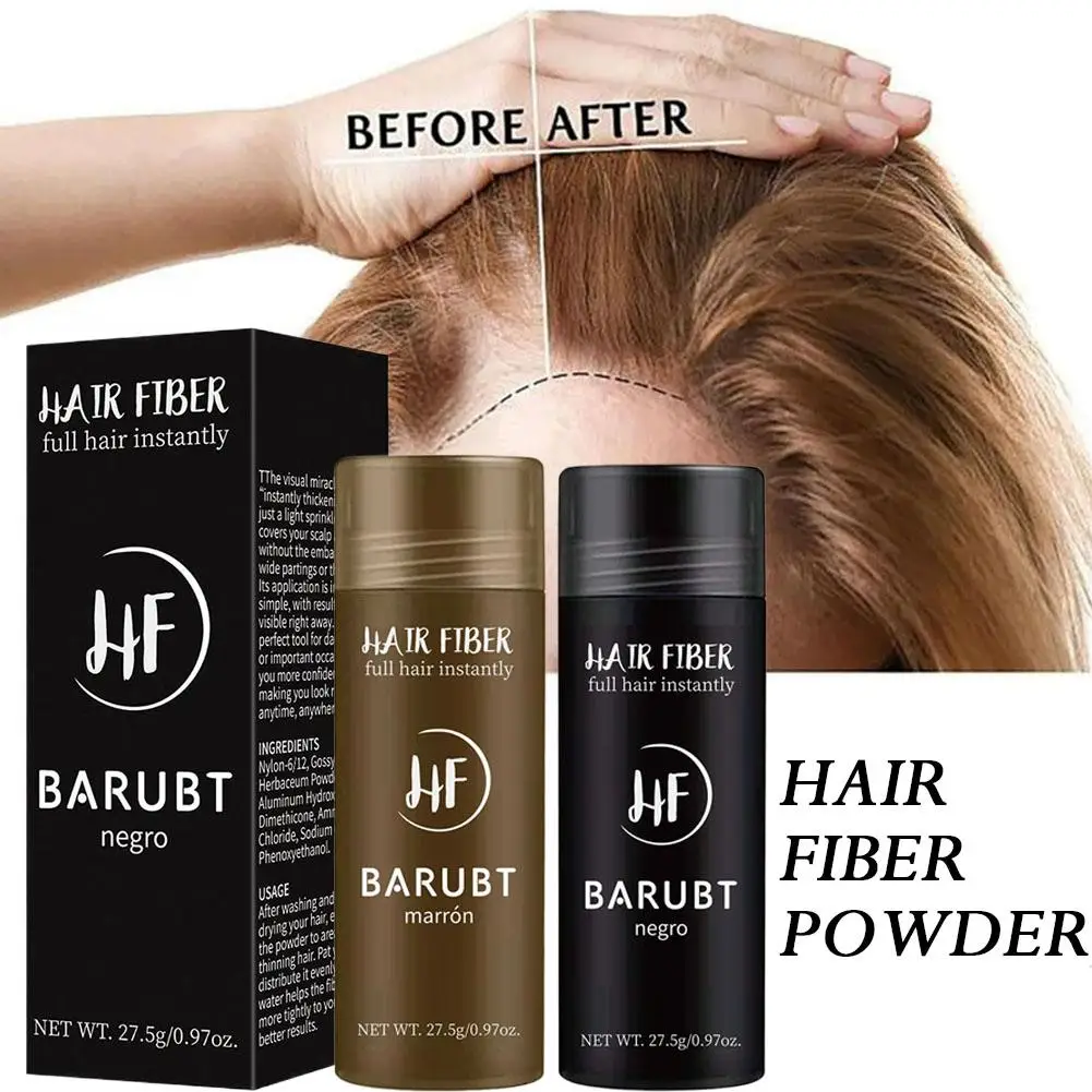 Hair Fiber Powder Natural Hair Thickening Fiber Covers The Sparse Area Black Dark Brown Hair Building Fibers