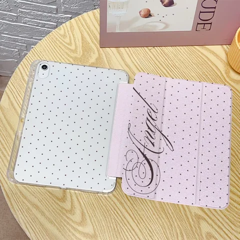 Brown English Polka DotAngel For iPhone iPad Case Pro Air 13 11 M5 M4 M3 M2 2 1 11th A16 12.9" 10 9 8 Th Mini 7 6 5 4 Cover