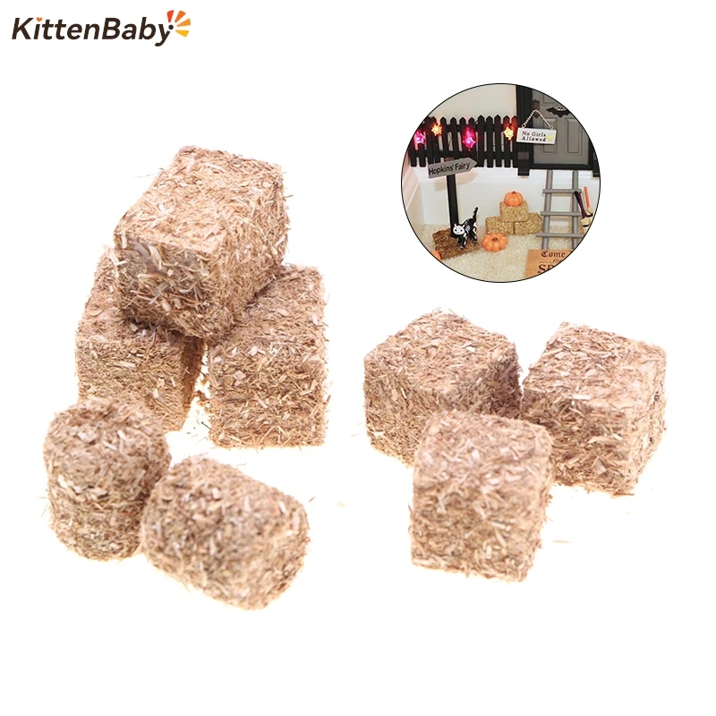 4Pcs 1/12 Dollhouse Simulation Haystack Firewood Pile Model Dollhouse Farm Garden Decoration Dolls House Accessories