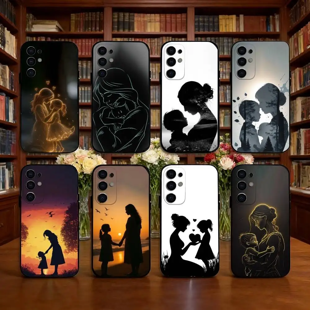 Mothers Day theme Phone Case Black Silicone Soft For Samsung S25,S24,S21,S22,S23,S30,Ultra,S20,Plus,Fe,Lite