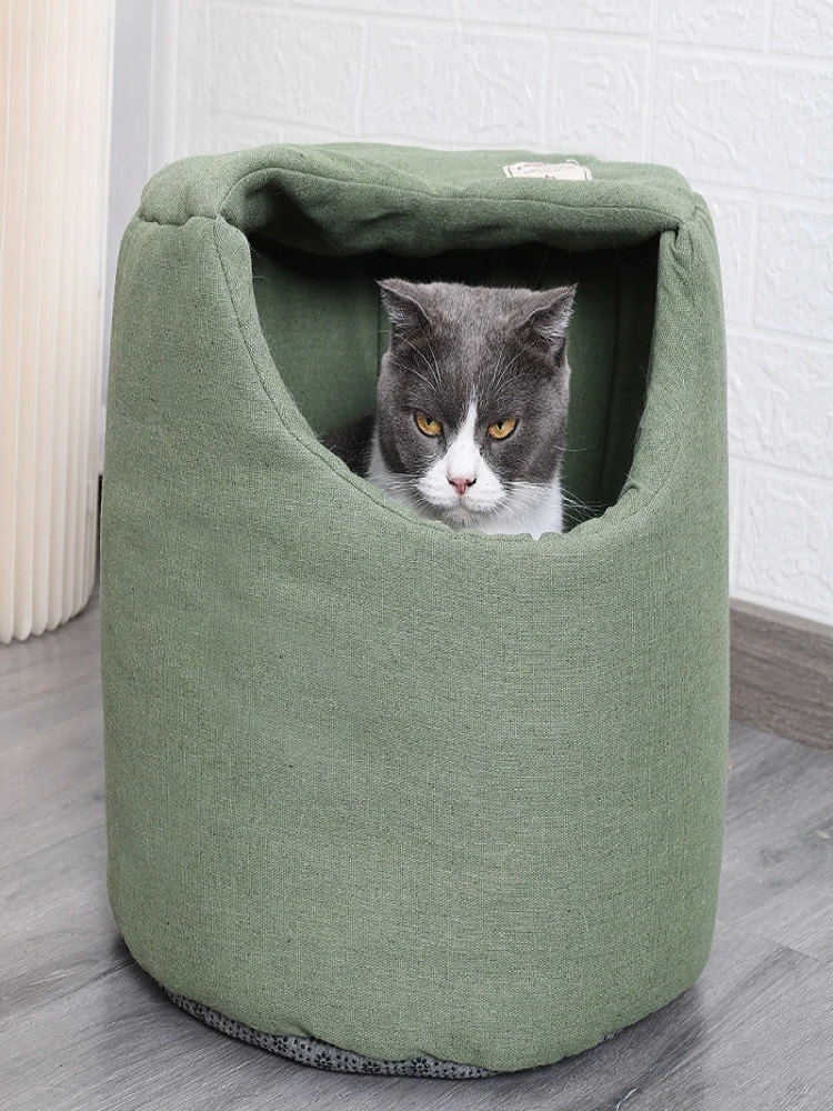 Japanese-Style Cotton and Linen Four Seasons Cat Nest Scratch-Resistant Wear-Resistant Windproof Warm