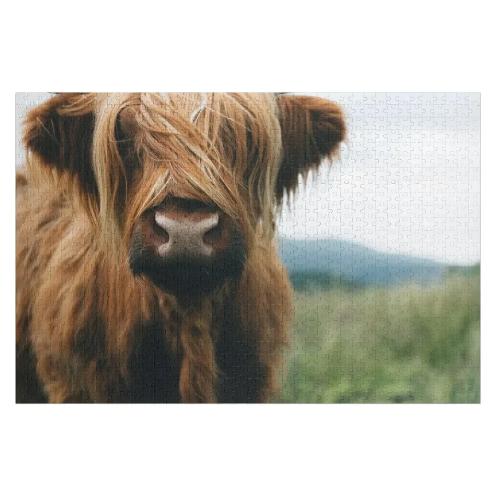 Scottish Highland Cow in Scotland Jigsaw Puzzle Personalized Baby Object Custom Child Gift Wooden Jigsaws For Adults Puzzle