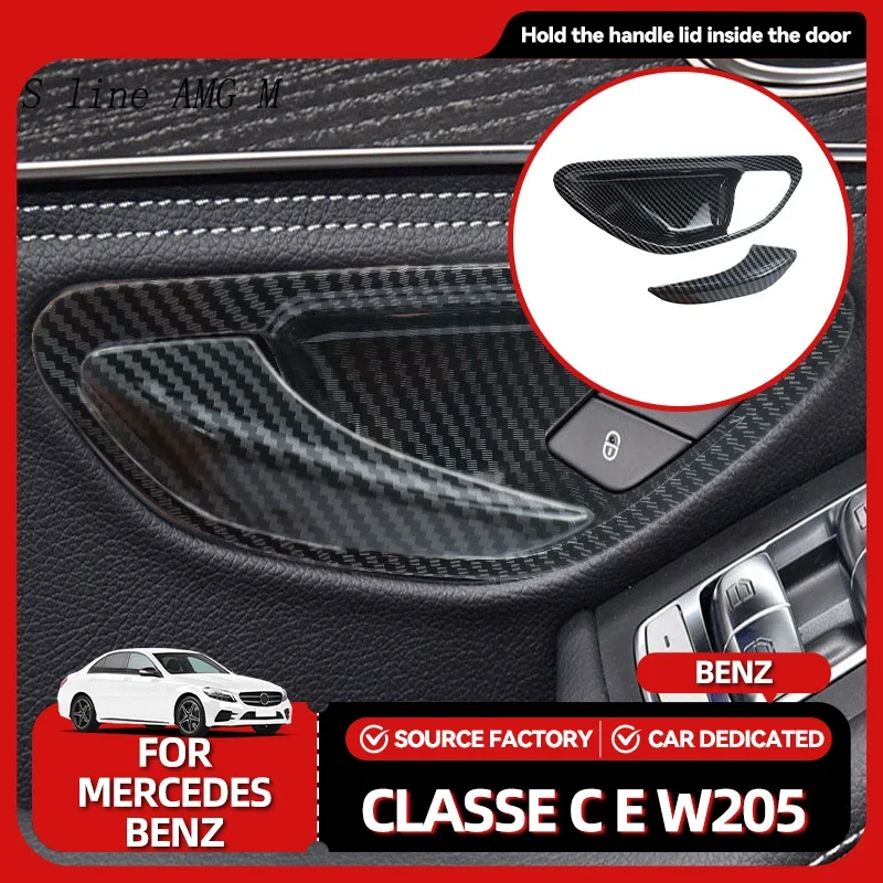 

Лидер продаж, молдинги из углеродного волокна, салон автомобиля, дверной подлокотник, ручка, накладка, рамка чаши двери, наклейки для Mercedes Benz C E Cl