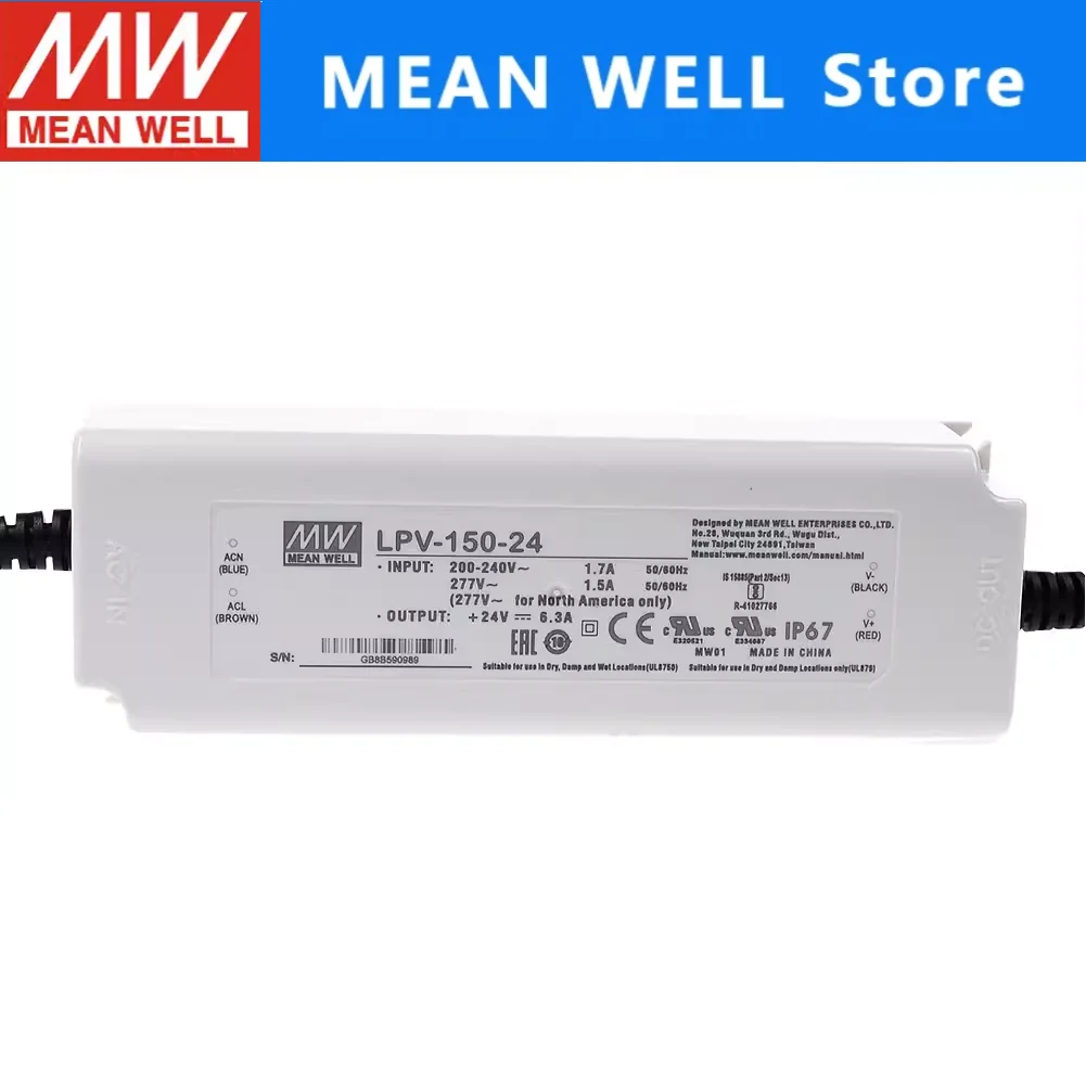 Mean well LPV -150-12 LPV-150-15 LPV -150-24 LPV-150-36 LPV-150-48 LPVL -150-12 LPVL -150-24MEAN WELL