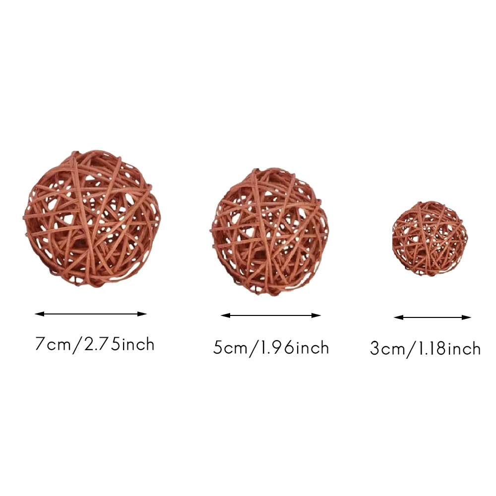 12Pcs Rattan Balls Decorative Ball Orbs Vase Fillers Table Decor, For Ceiling Orb Grapevine Ball Decorations