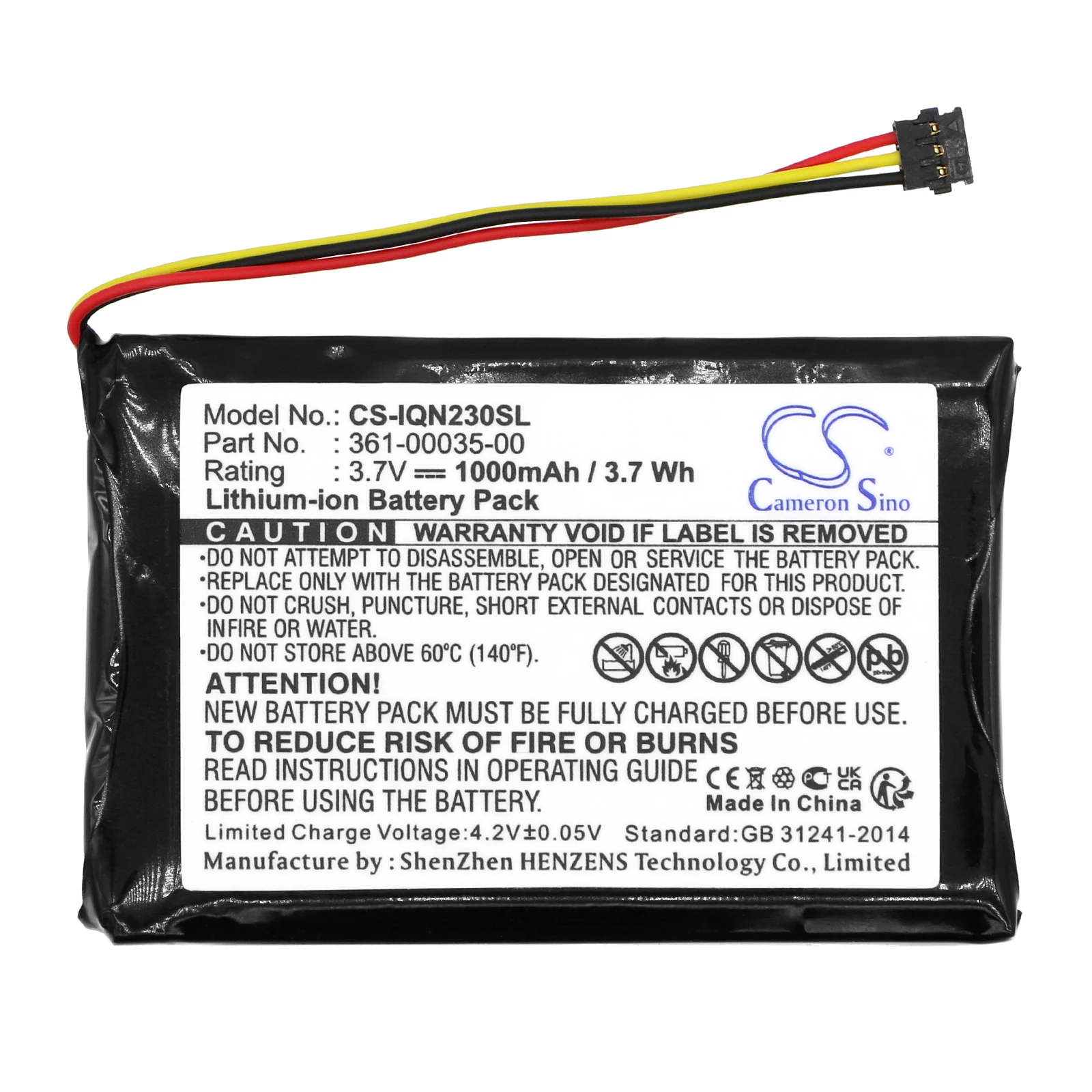 

3.7V 1000mAh Li-ion Replacement Battery for Garmin Edge Touring Plus / Edge Touring+ GPS Navigator