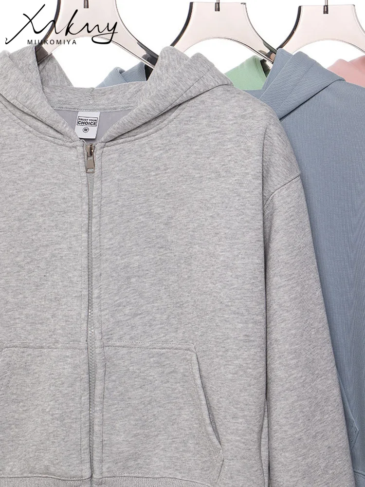 Winter Warm Cropped Fleece Hoodies Vrouwen Zip Up Losse Dikke Jassen Voor Dames Winterkleding Bovenkleding Sweatshirts Voor Vrouwen