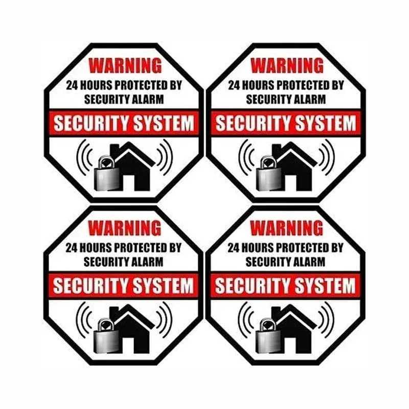 Car self-adhesive stickers, security alarm system stickers, 24-hour protection