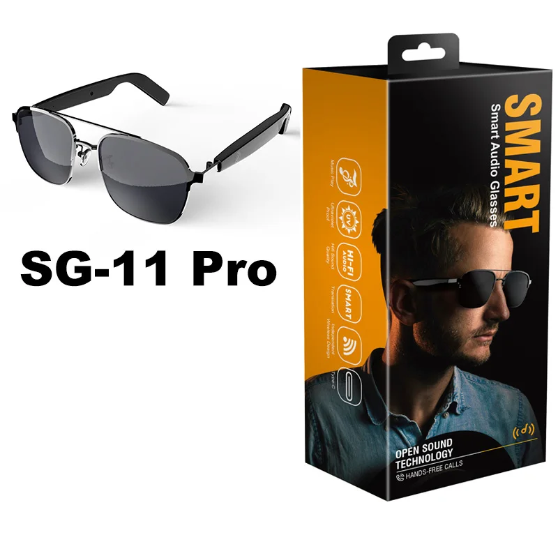 

SG11 PRO Smart Glasses Multifunctional Bluetooth Listening To Songs Making Phone Calls Ultra-long Battery Life Sunglasses