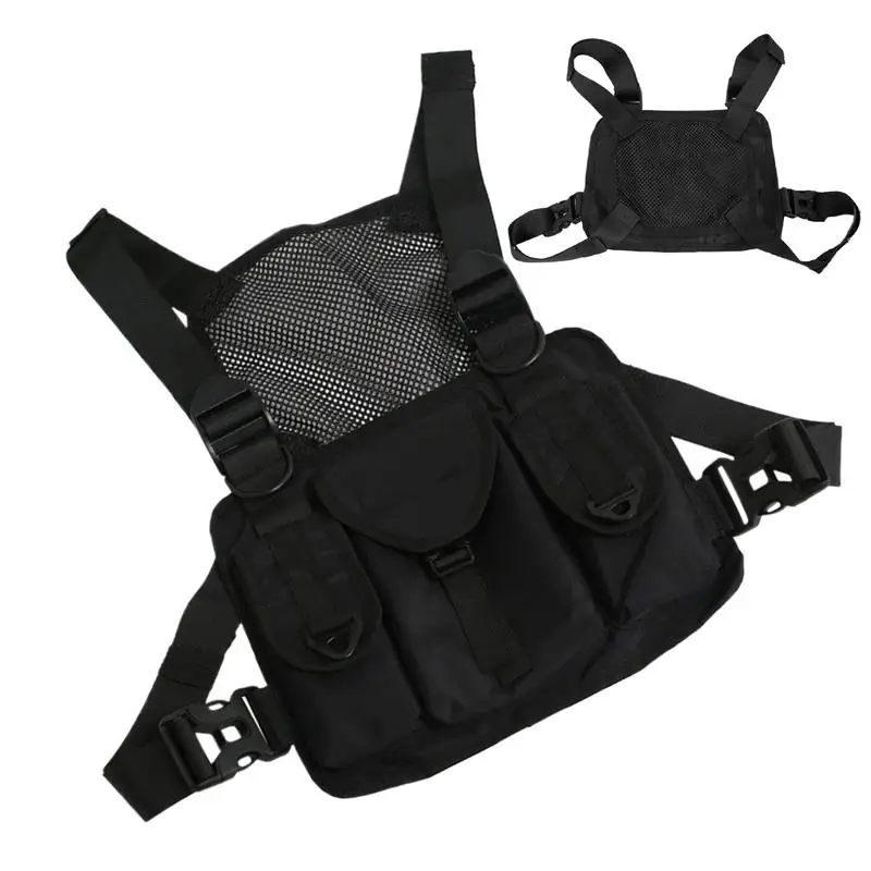

Chest Pack Running Chest Bag Adjustable Shoulder Straps Organizer With Multiple Pockets For Running Fishing Outdoor Sports