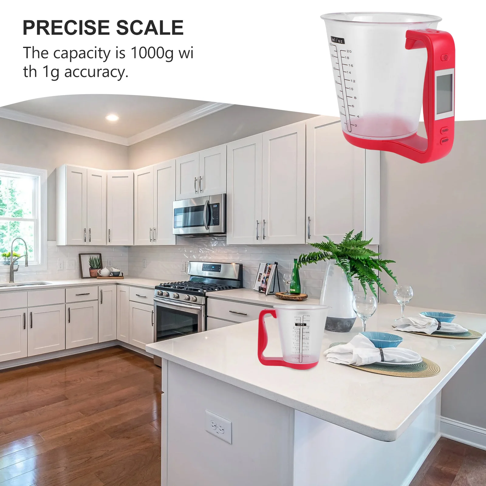 

Digital 1000g 1g Electronic LCD Display Measuring Cup Multifunction Kitchen Coffee Beverage Milk Powder Scale Measuring Cup