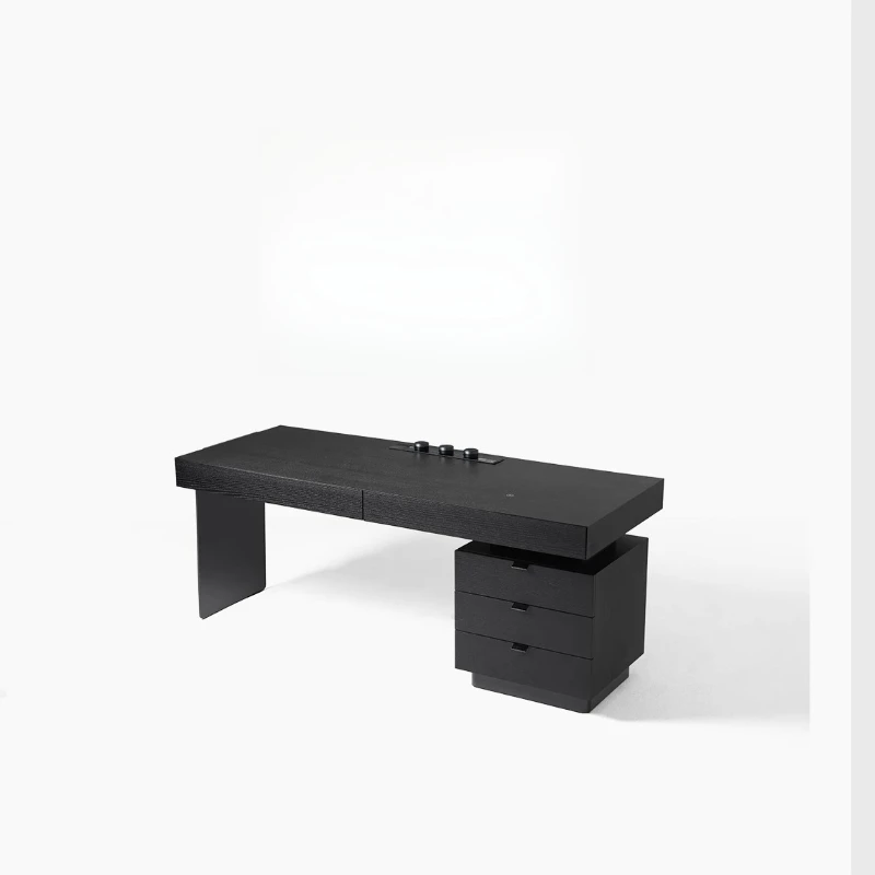 

Italian minimalist light luxury desk, advanced sense to the living room, intelligent all solid wood open study