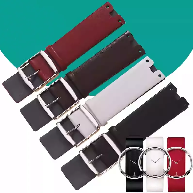 حزام (استيك) ساعة ل CK K94231 K9423101 جلد طبيعي دائم لينة ل كالفن كلاين حزام ساعة اليد الرجال سوار 22 مللي متر اكسسوارات