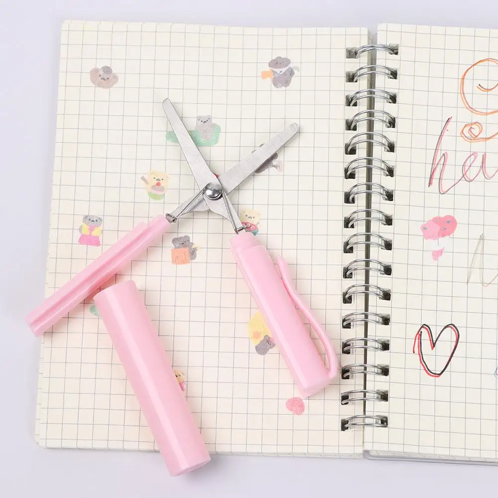 安全な文具多機能紙切断アートツール折りたたみはさみ学校事務用品ペン形状はさみ