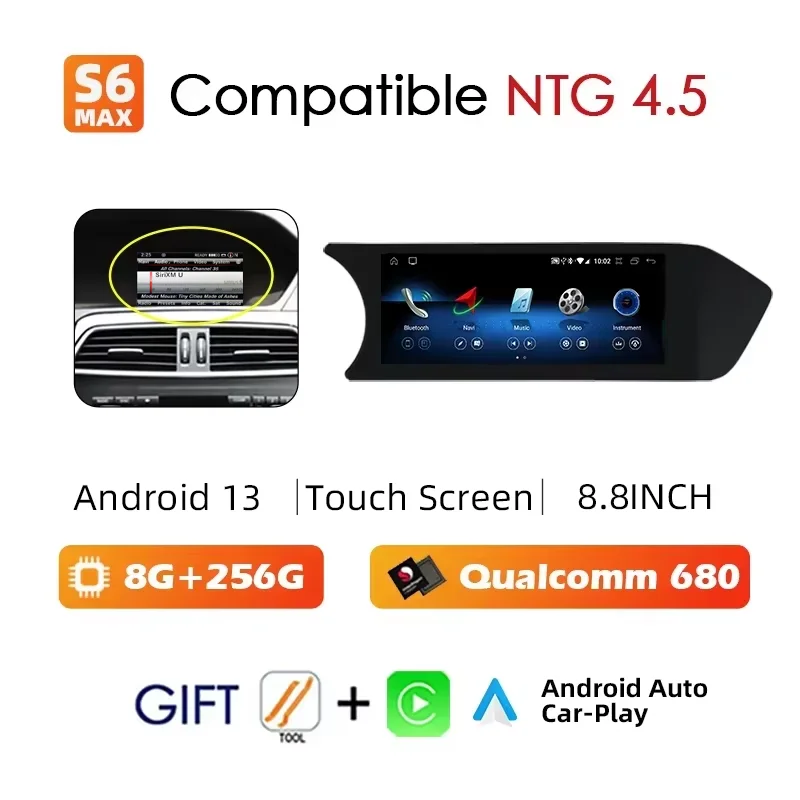 2025 Nieuwe Android 14 Auto Radio Carplay voor Mercedes C-Klasse W204 2011-2014 Auto Multimedia Speler Scherm BT WIFI Stereo GPS Navigatie