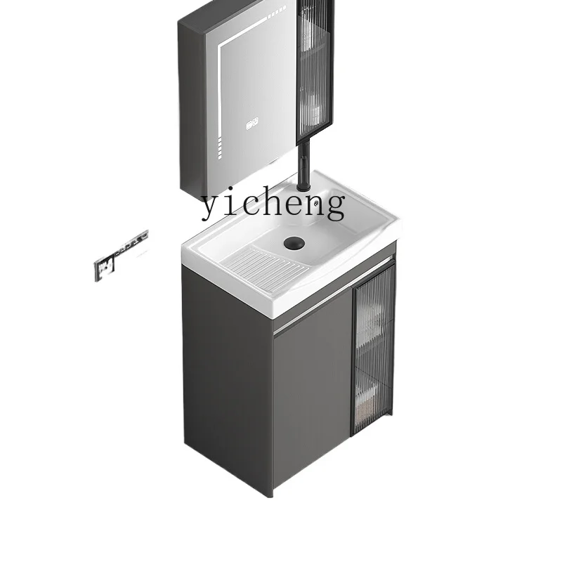 TQH Balcony Laundry Pool Basin Integrated Basin Cabinet Floor-to-ceiling wash basin with washboard