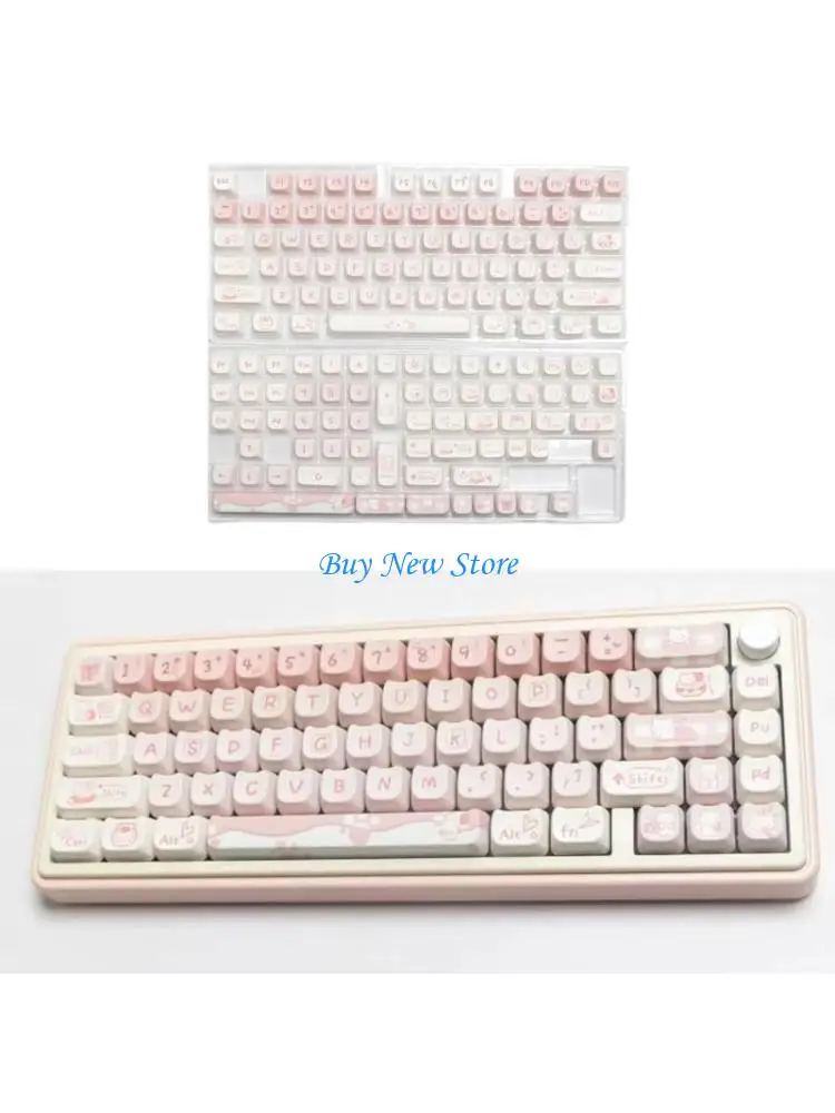 

20CE 134PCS Party Kitten Keycaps MAO Profile Keycap Personalizing Mechanical Keyboard